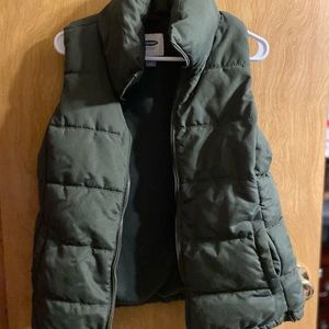 Green puffer vest